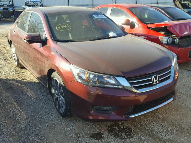 1HGCR2F73EA001584 - 2014 HONDA ACCORD EX MAROON photo 1