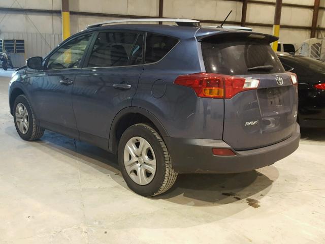 JTMBFREV8DD044665 - 2013 TOYOTA RAV4 LE BLUE photo 3