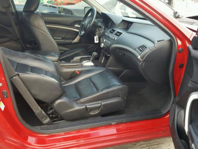 1HGCS1B8XBA004913 - 2011 HONDA ACCORD EXL RED photo 5