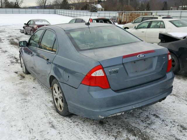 3FAHP0HA9CR134589 - 2012 FORD FUSION SE BLUE photo 3