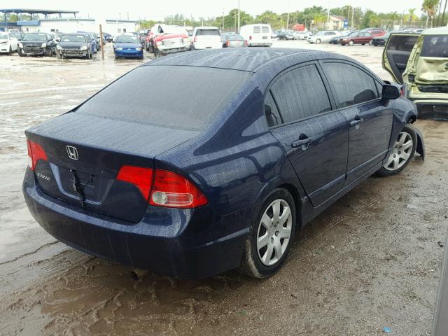 1HGFA16518L116092 - 2008 HONDA CIVIC LX BLUE photo 4