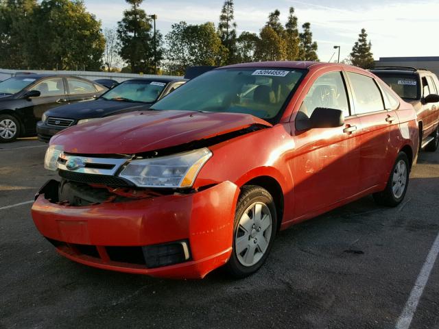 1FAHP34N38W128236 - 2008 FORD FOCUS S/SE RED photo 2