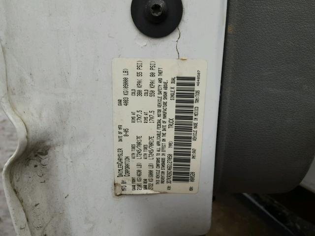 3D7KR26C46G127050 - 2006 DODGE RAM 2500 S WHITE photo 10