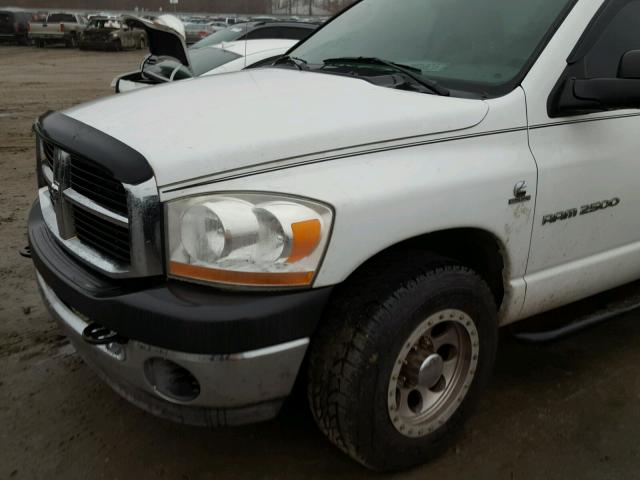 3D7KR26C46G127050 - 2006 DODGE RAM 2500 S WHITE photo 9