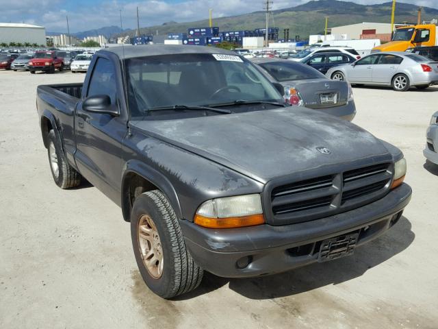 1B7FL16X12S603574 - 2002 DODGE DAKOTA BAS CHARCOAL photo 1