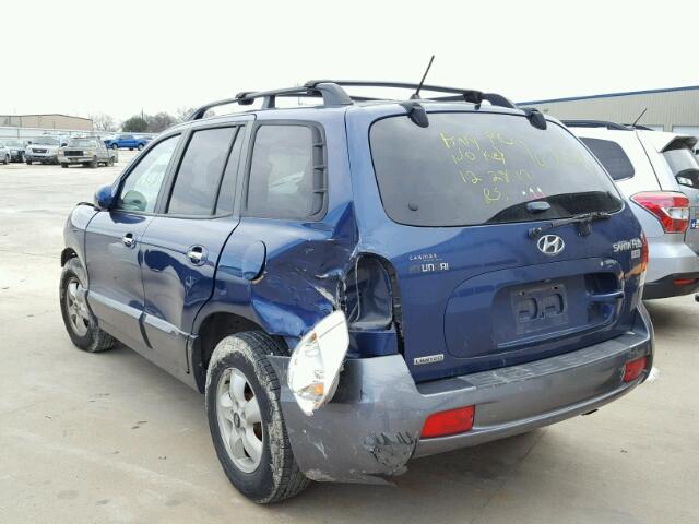 KM8SC13E26U090438 - 2006 HYUNDAI SANTA FE G BLUE photo 3