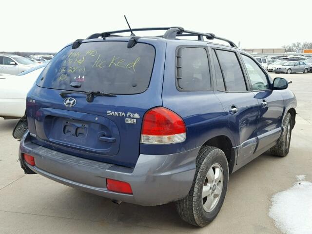 KM8SC13E26U090438 - 2006 HYUNDAI SANTA FE G BLUE photo 4