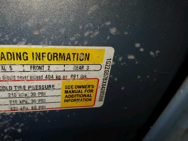 1G2ZG57BX84285208 - 2008 PONTIAC G6 BASE GRAY photo 10