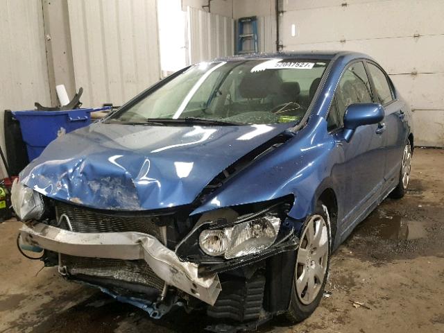 1HGFA16528L021962 - 2008 HONDA CIVIC LX BLUE photo 2