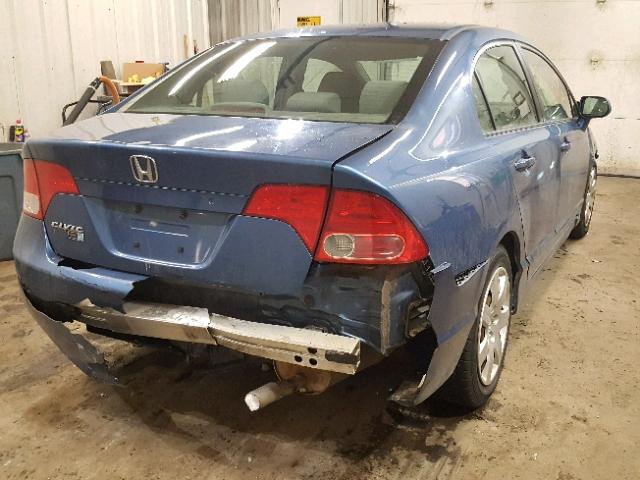 1HGFA16528L021962 - 2008 HONDA CIVIC LX BLUE photo 4