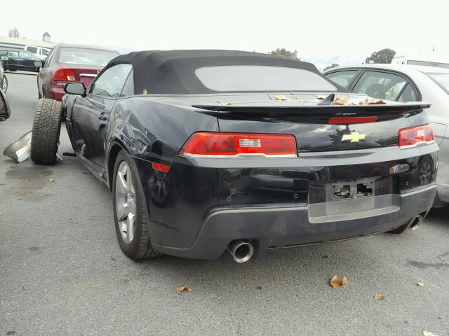 2G1FB3D39E9306940 - 2014 CHEVROLET CAMARO LT BLACK photo 3