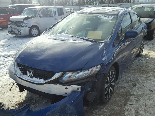 2HGFB2F97EH544392 - 2014 HONDA CIVIC EXL 蓝色 照片 2