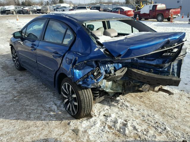 2HGFB2F97EH544392 - 2014 HONDA CIVIC EXL 蓝色 照片 3