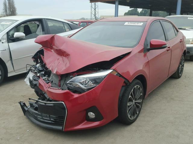 2T1BURHE3EC227262 - 2014 TOYOTA COROLLA L RED photo 2