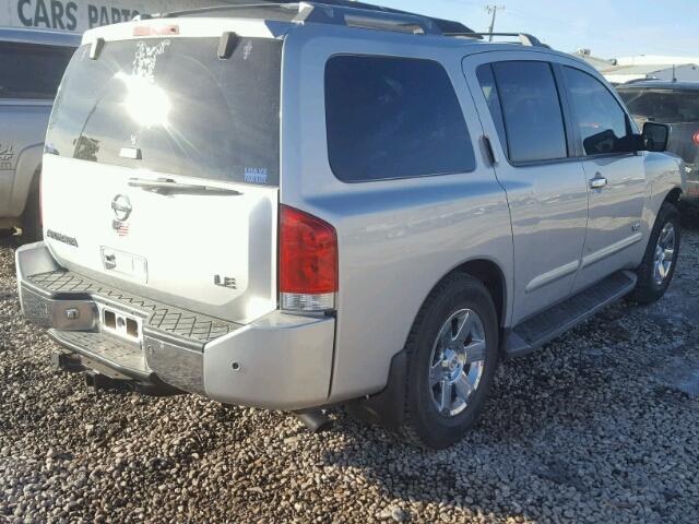 5N1AA08C77N707749 - 2007 NISSAN ARMADA SE SILVER photo 4