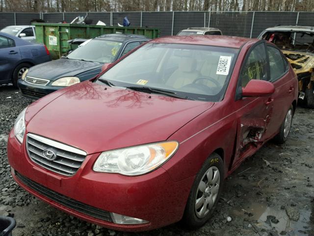 KMHDU46D38U426546 - 2008 HYUNDAI ELANTRA GL RED photo 2