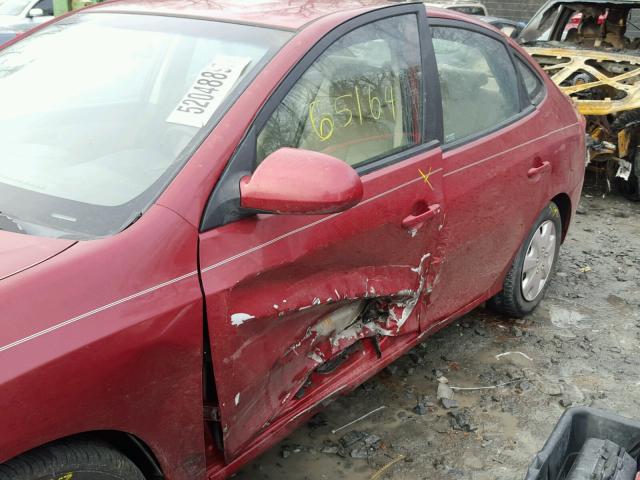 KMHDU46D38U426546 - 2008 HYUNDAI ELANTRA GL RED photo 9