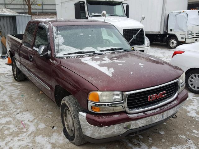 2GTEK19V021247126 - 2002 GMC NEW SIERRA BURGUNDY photo 1