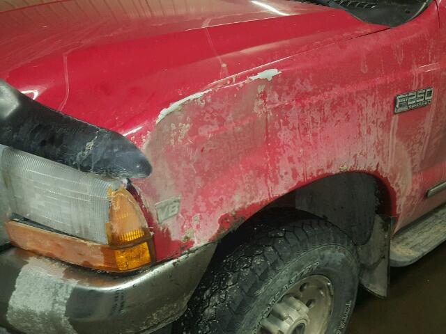 1FTNX21F7XEA75033 - 1999 FORD F250 SUPER RED photo 9