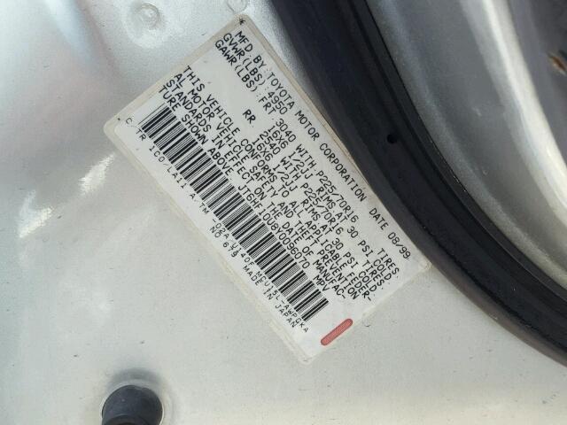 JT6HF10U8Y0096070 - 2000 LEXUS RX 300 SILVER photo 10