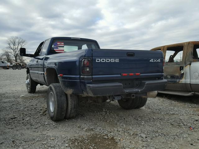 3B7MF33C92M292674 - 2002 DODGE RAM 3500 BLUE photo 3