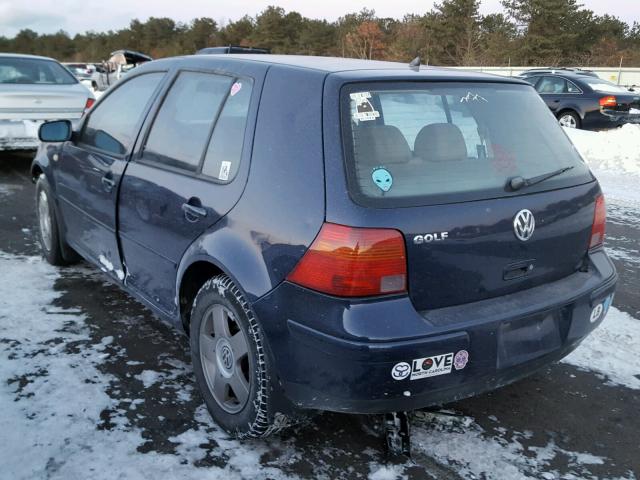 WVWGA21J3YW308786 - 2000 VOLKSWAGEN GOLF GLS BLUE photo 3