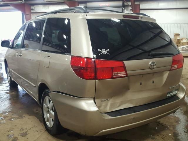 5TDZA22C04S071421 - 2004 TOYOTA SIENNA XLE GOLD photo 3