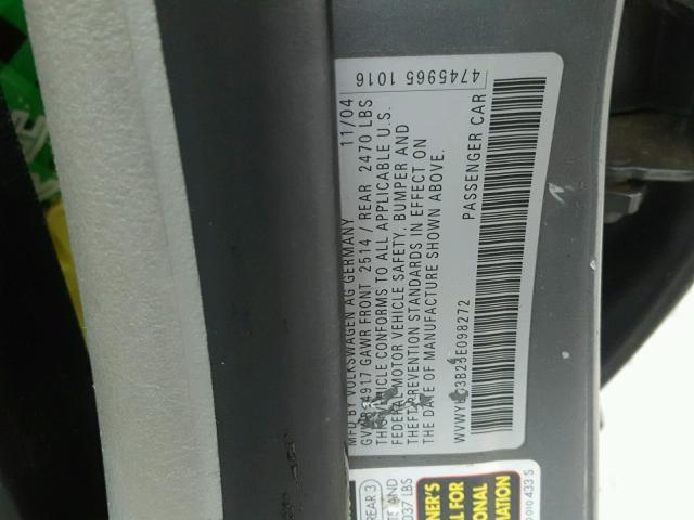 WVWYU63B25E098272 - 2005 VOLKSWAGEN PASSAT GLX SILVER photo 10