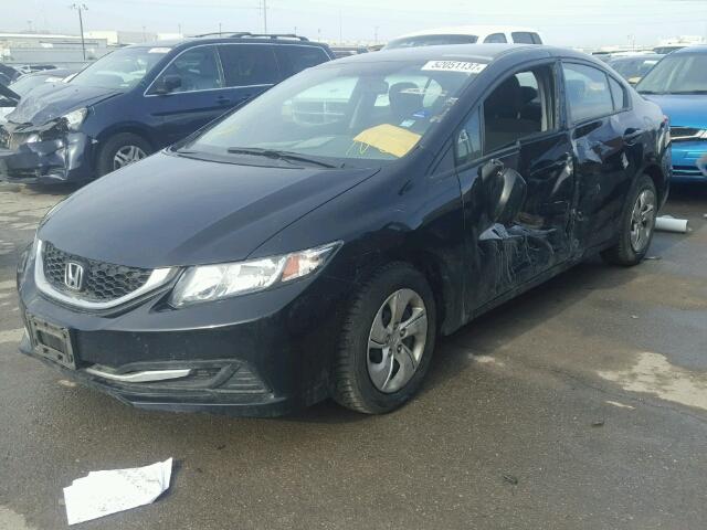 2HGFB2F59DH579320 - 2013 HONDA CIVIC LX BLACK photo 2