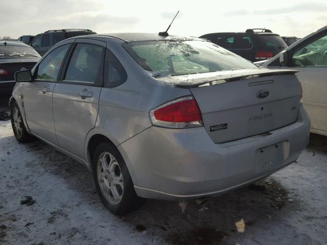 1FAHP35NX8W122299 - 2008 FORD FOCUS SE SILVER photo 3