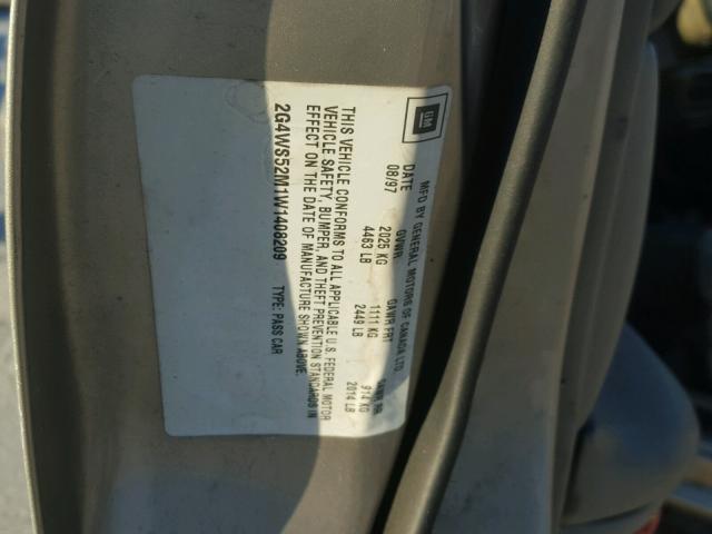 2G4WS52M1W1408209 - 1998 BUICK CENTURY CU GOLD photo 10