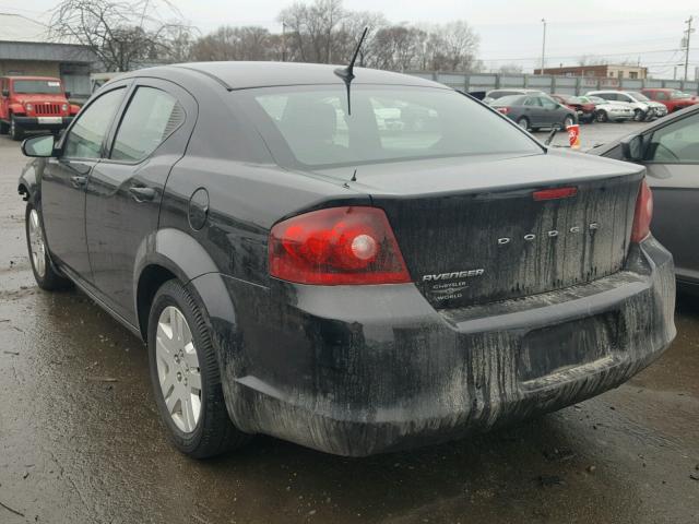 1C3CDZAB2DN576241 - 2013 DODGE AVENGER SE BLACK photo 3