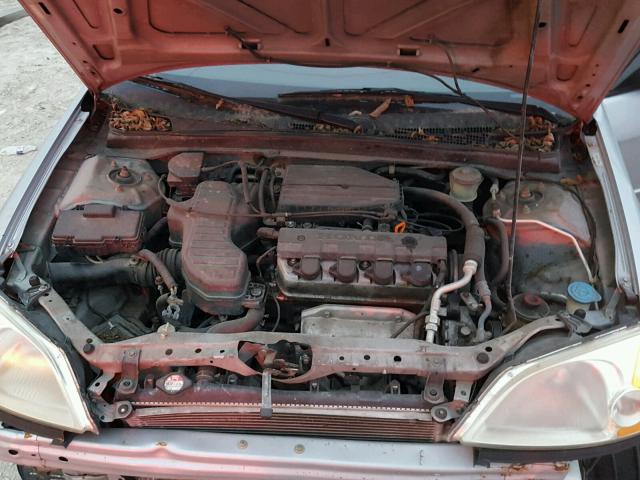 2HGES16552H550528 - 2002 HONDA CIVIC LX SILVER photo 7