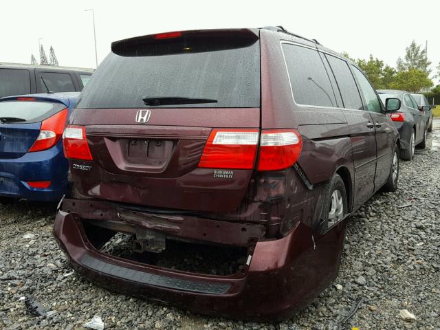 5FNRL38447B426132 - 2007 HONDA ODYSSEY EX RED photo 4