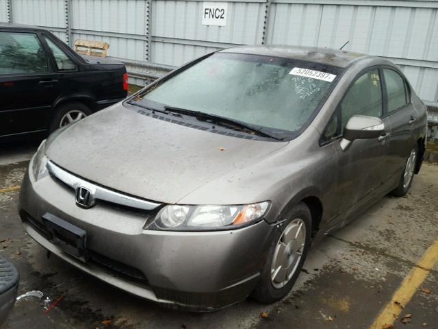 JHMFA36257S020940 - 2007 HONDA CIVIC HYBR GRAY photo 2