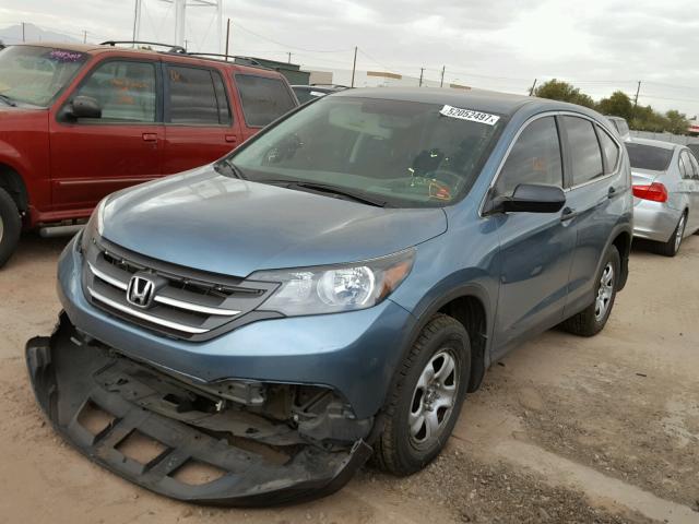 5J6RM3H38DL027425 - 2013 HONDA CR-V LX BLUE photo 2