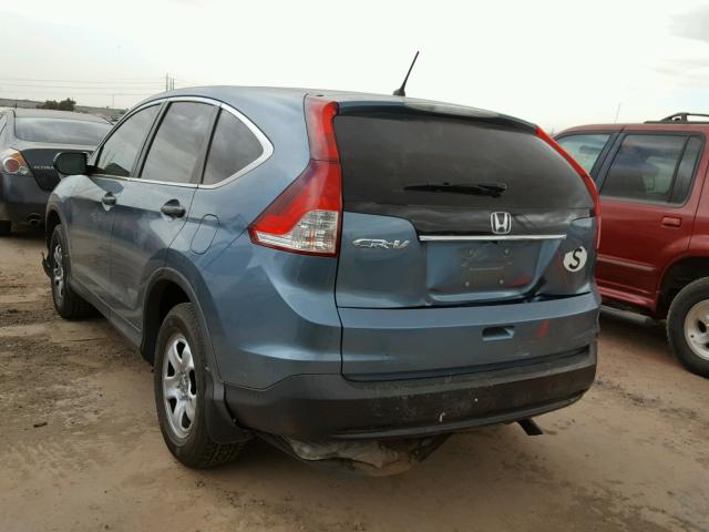 5J6RM3H38DL027425 - 2013 HONDA CR-V LX BLUE photo 3