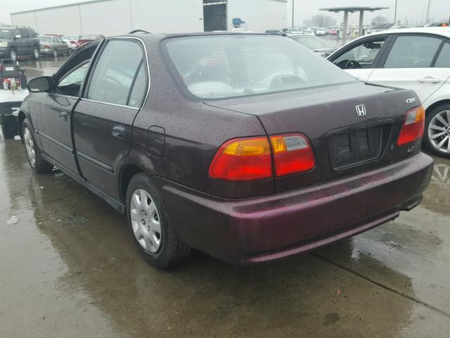 2HGEJ6670YH528883 - 2000 HONDA CIVIC LX PURPLE photo 3