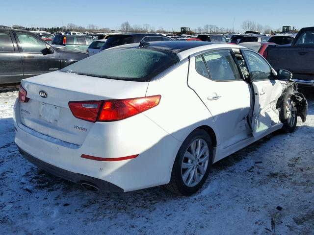 5XXGN4A70FG508320 - 2015 KIA OPTIMA EX WHITE photo 4