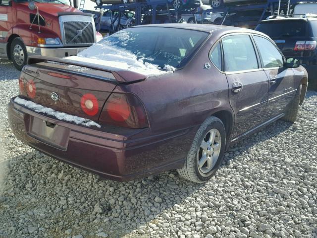 2G1WH52K449179730 - 2004 CHEVROLET IMPALA LS BURGUNDY photo 4