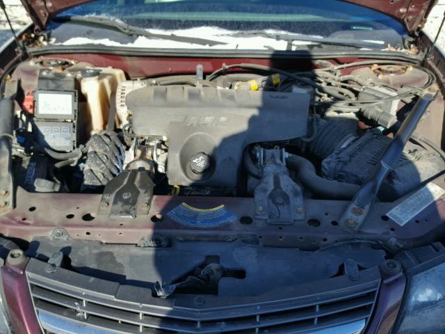 2G1WH52K449179730 - 2004 CHEVROLET IMPALA LS BURGUNDY photo 7