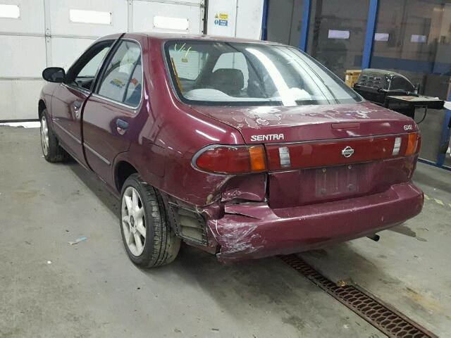 1N4AB41D9VC779627 - 1997 NISSAN SENTRA XE MAROON photo 3