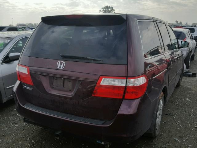 5FNRL38227B013768 - 2007 HONDA ODYSSEY LX BURGUNDY photo 4