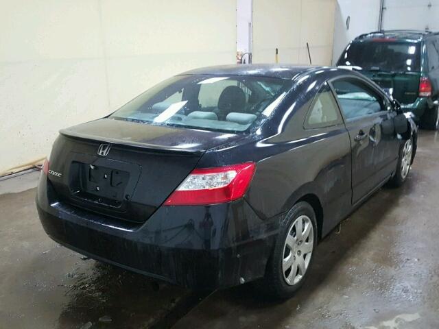 2HGFG12638H550945 - 2008 HONDA CIVIC LX BLACK photo 4