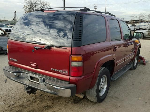 1GNEK13T62J193593 - 2002 CHEVROLET TAHOE K150 BURGUNDY photo 4