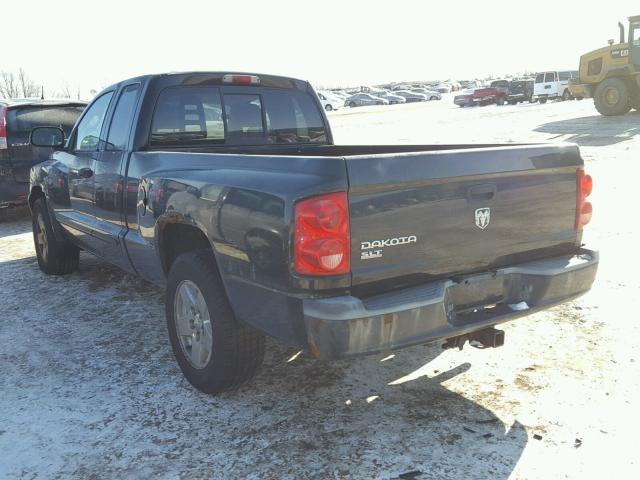 1D7HE42K65S158371 - 2005 DODGE DAKOTA SLT BLACK photo 3