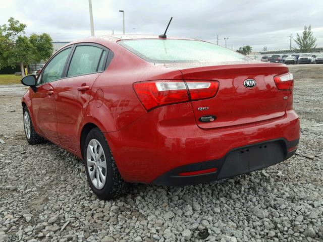 KNADM4A36F6437705 - 2015 KIA RIO LX RED photo 3