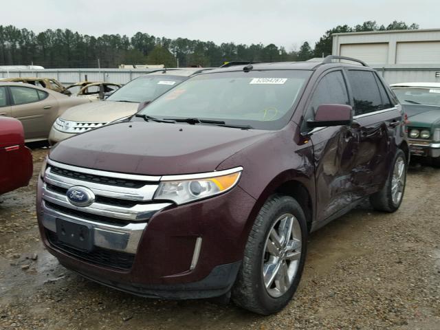 2FMDK3KC5BBA59157 - 2011 FORD EDGE LIMIT MAROON photo 2