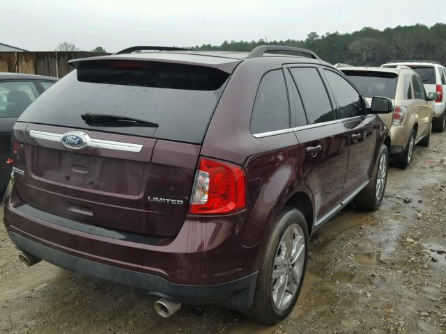 2FMDK3KC5BBA59157 - 2011 FORD EDGE LIMIT MAROON photo 4