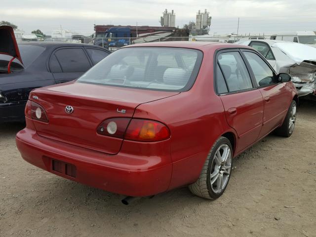 1NXBR12E81Z555085 - 2001 TOYOTA COROLLA CE RED photo 4